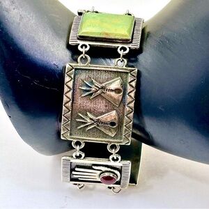 CAROLYN POLLACK  And VICTORIA ADAMS Sterling Relios Navajo Storyteller Bracelet